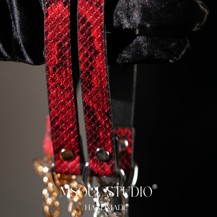 Dark Red Crocodile Paten Choker