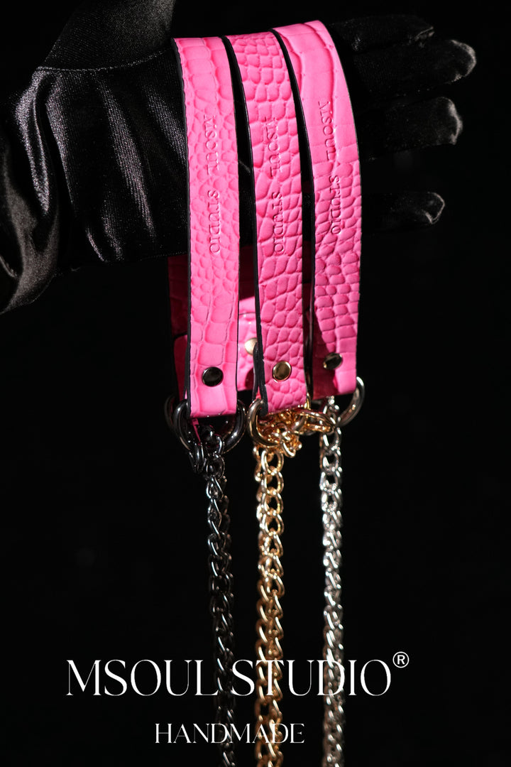 Dark Red Crocodile Paten Choker