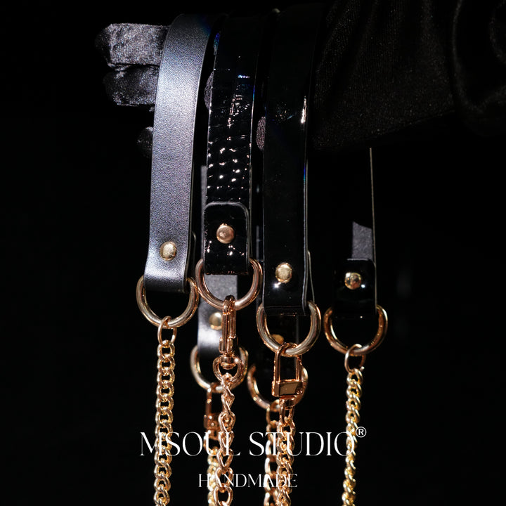 Dark Red Crocodile Paten Choker