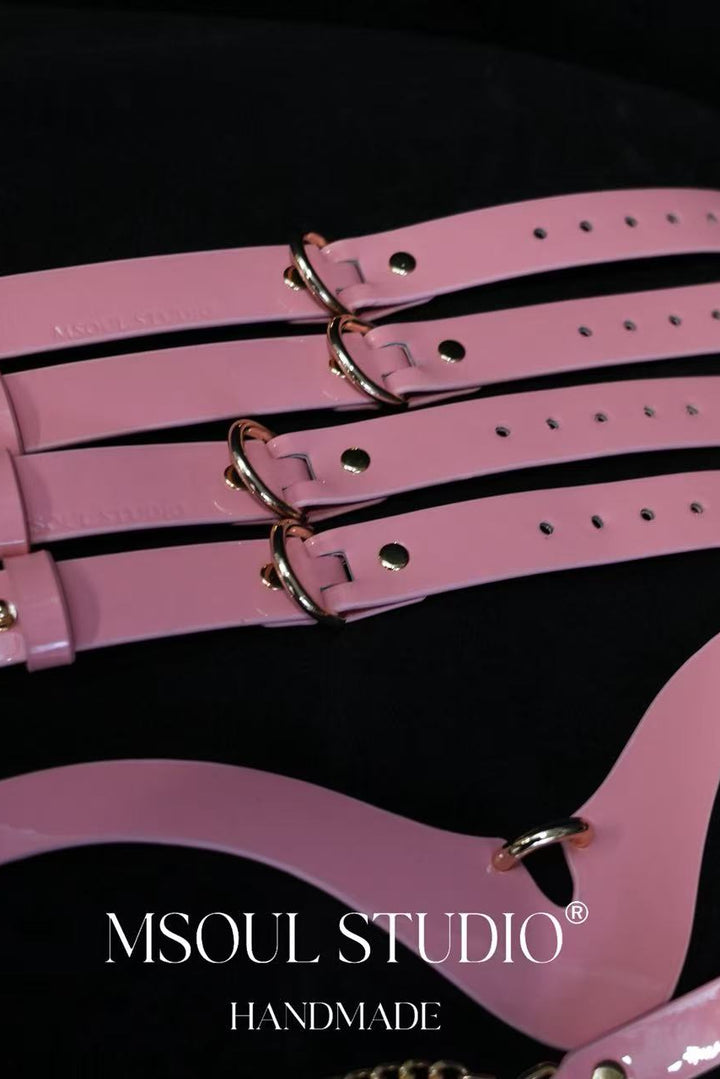 Pink Glossy Bondage Kit 5 in 1