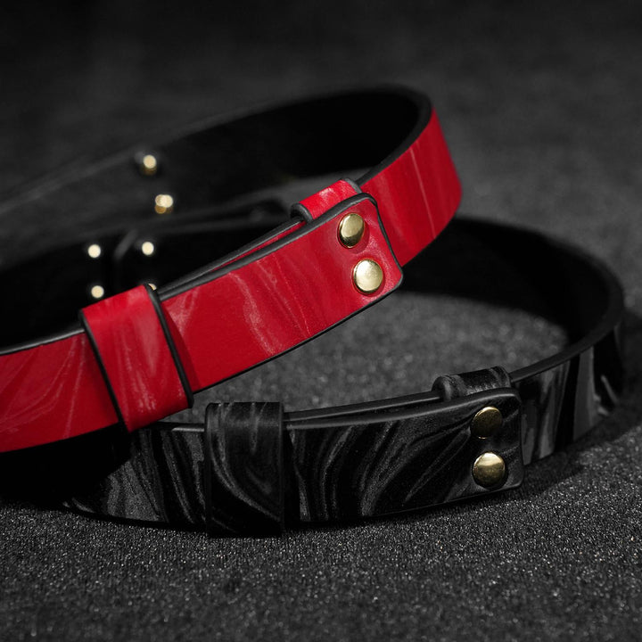 Vegan Leather With Lock Choker&amp; Bracelet