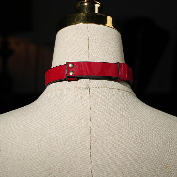 Vegan Leather With Lock Choker&amp; Bracelet