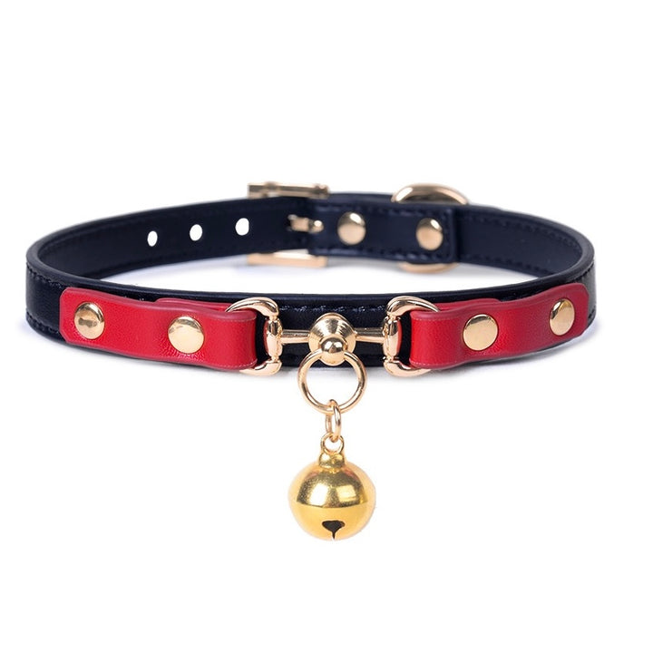 Natural leather Day Choker with Bell