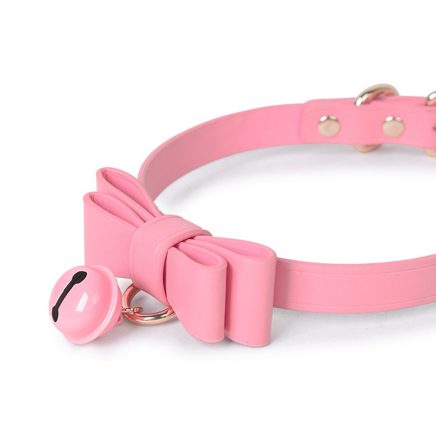 Geniune Leather bell choker with leash