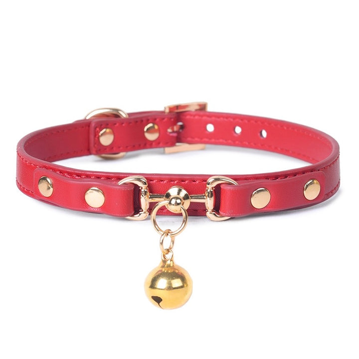 Natural leather Day Choker with Bell