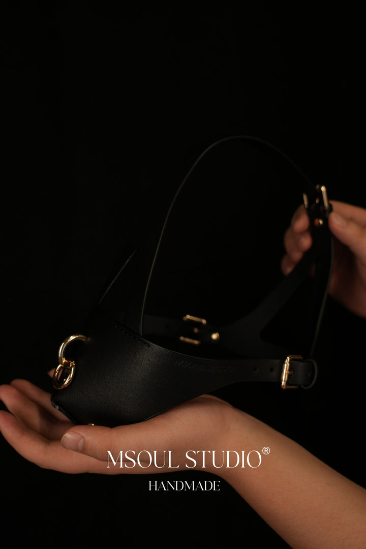Natural leather BDSM mask