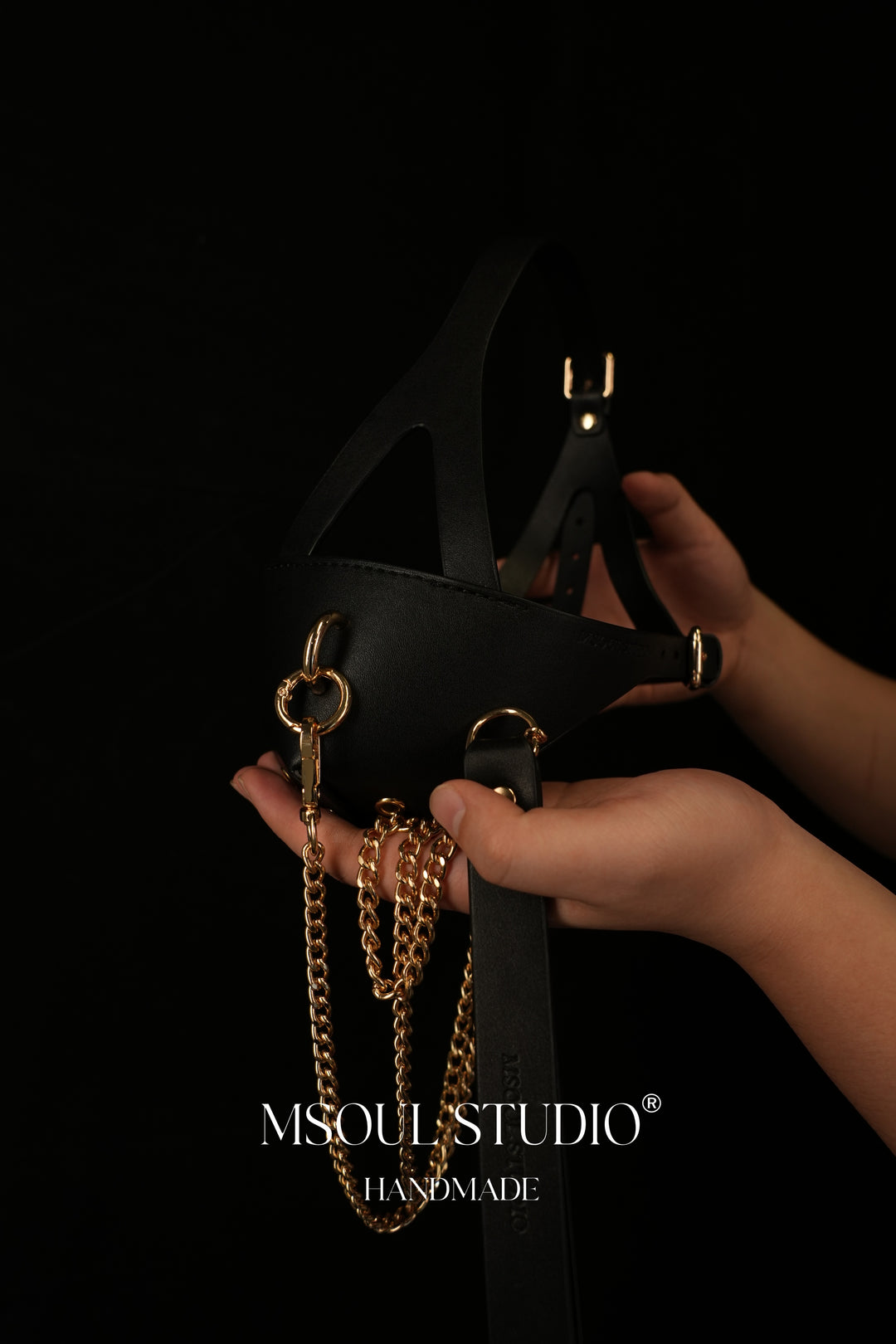 Natural leather BDSM mask
