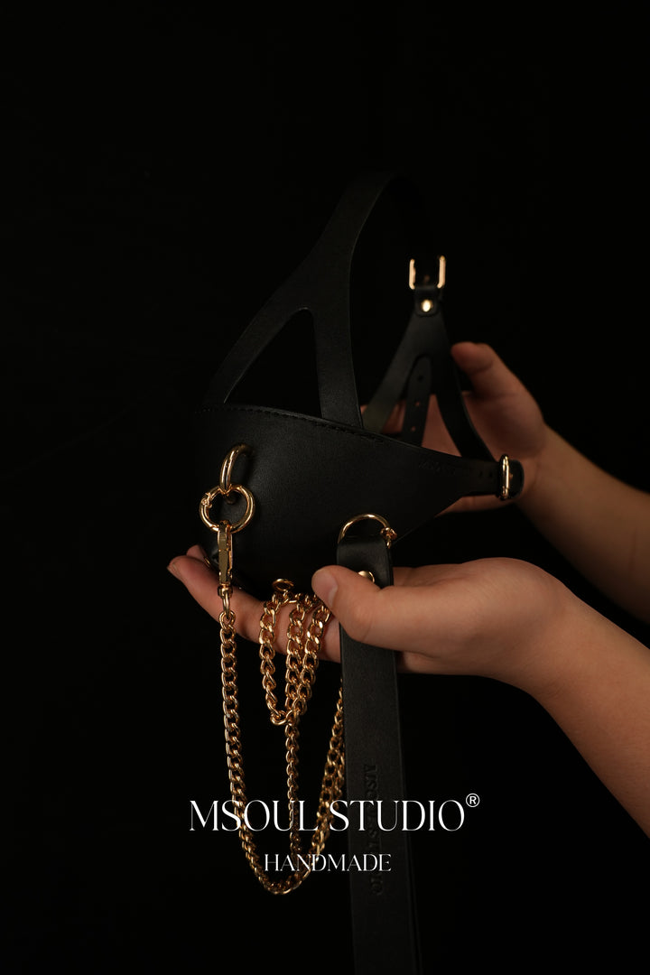 Natural leather BDSM mask