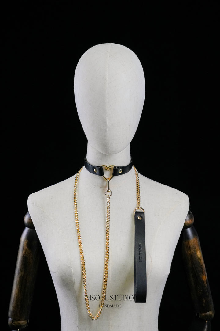Love Heart Choker with Leash