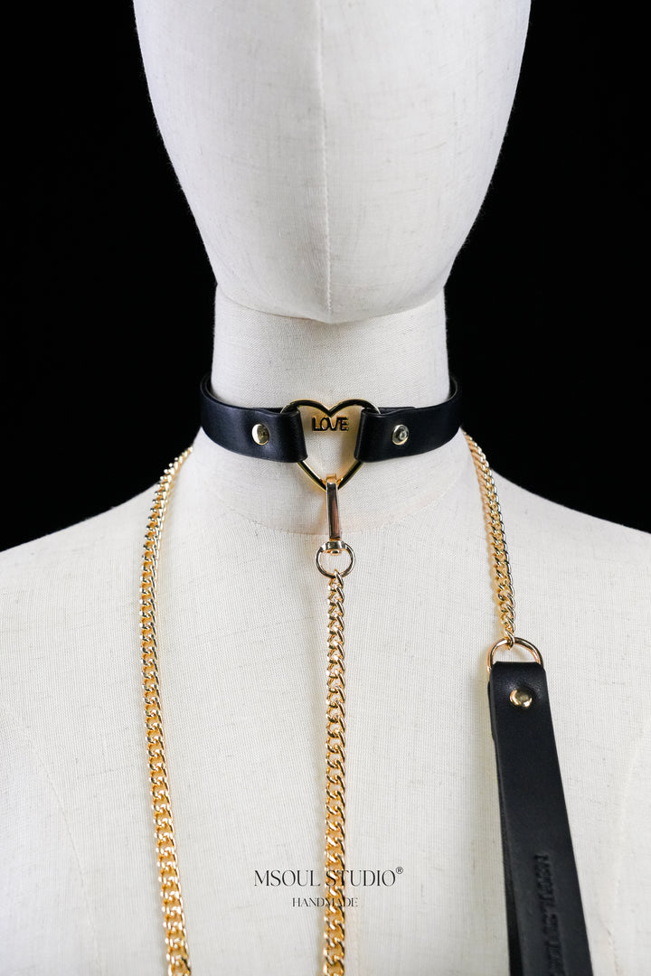 Love Heart Choker with Leash