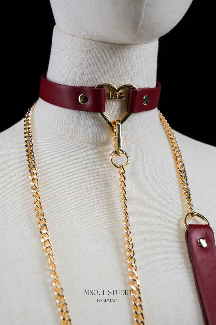 Love Heart Choker with Leash