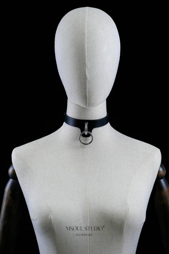Black Trendy Choker with O Ring
