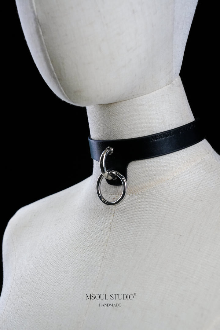 Black Trendy Choker with O Ring