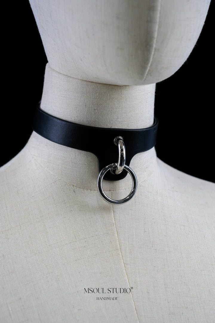 Black Trendy Choker with O Ring