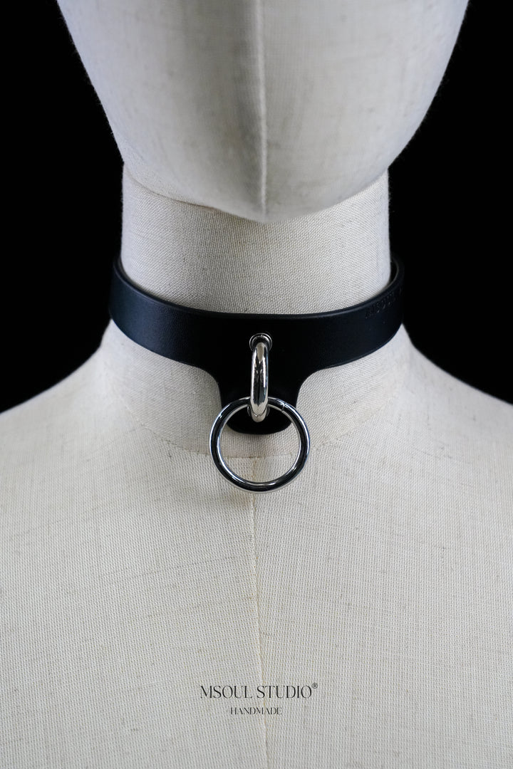 Black Trendy Choker with O Ring