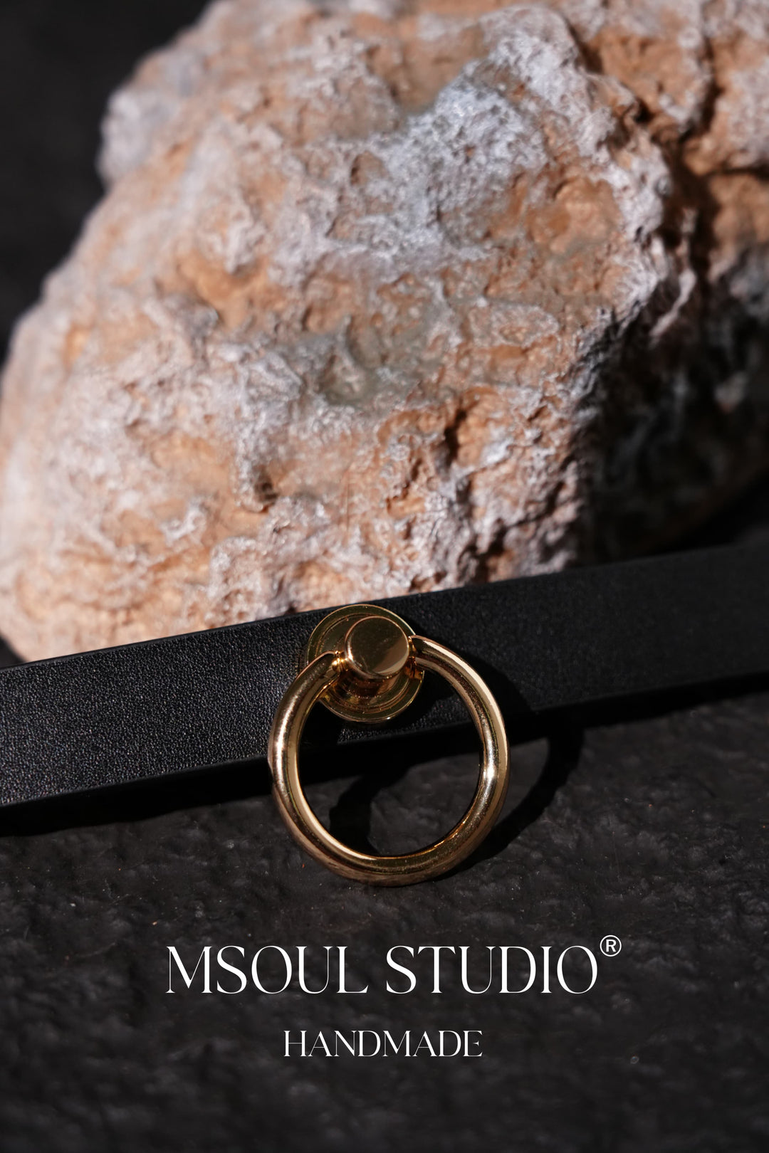 Black Choker with Gold O-Ring