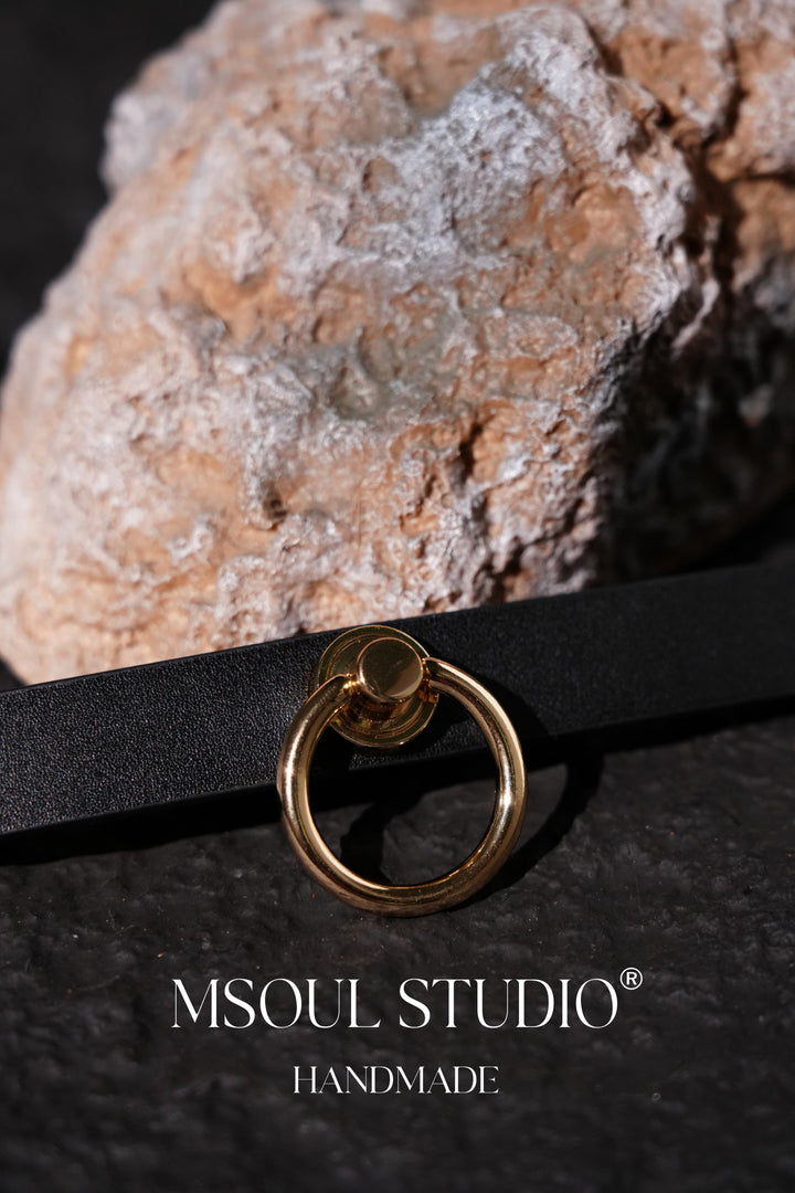 Black Choker with Gold O-Ring
