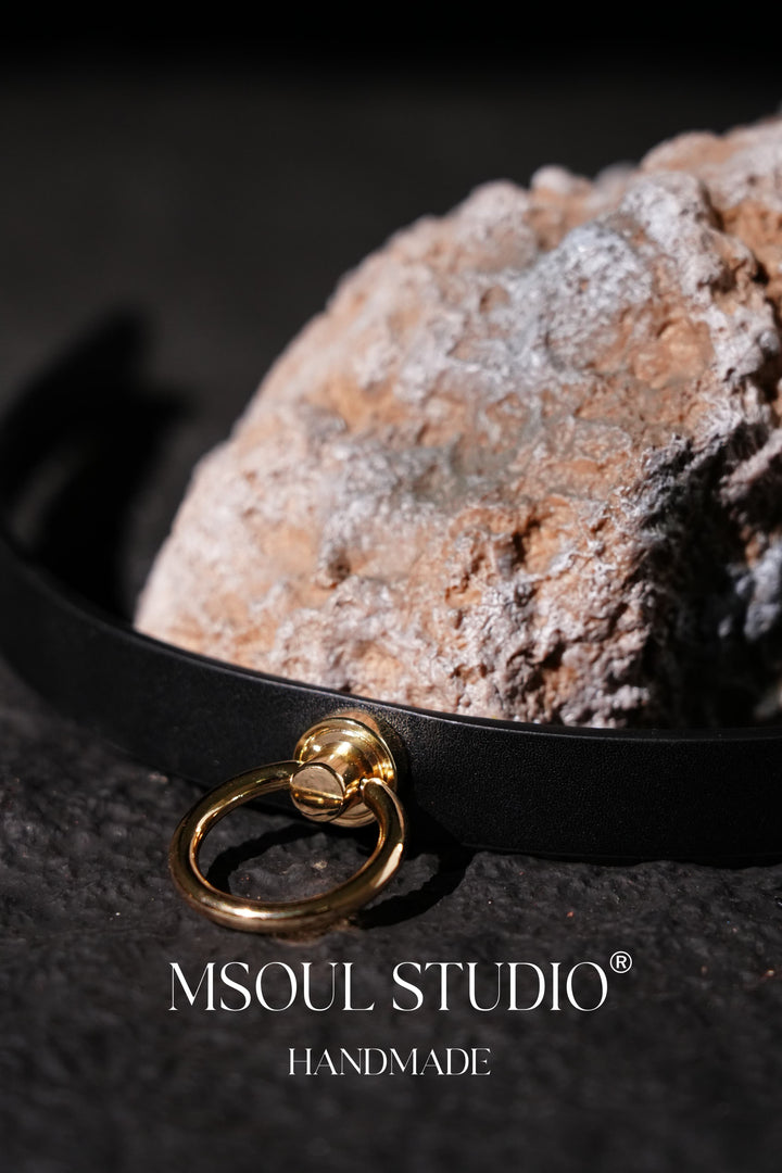 Black Choker with Gold O-Ring