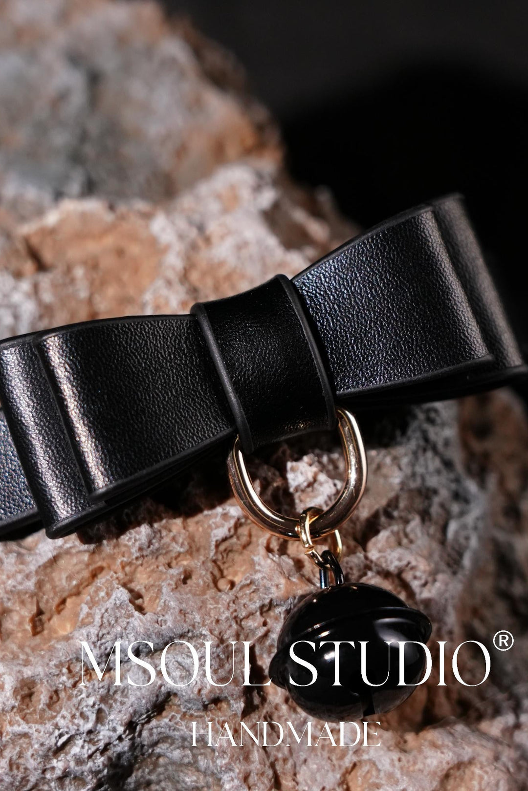Geniune Leather bell choker with leash
