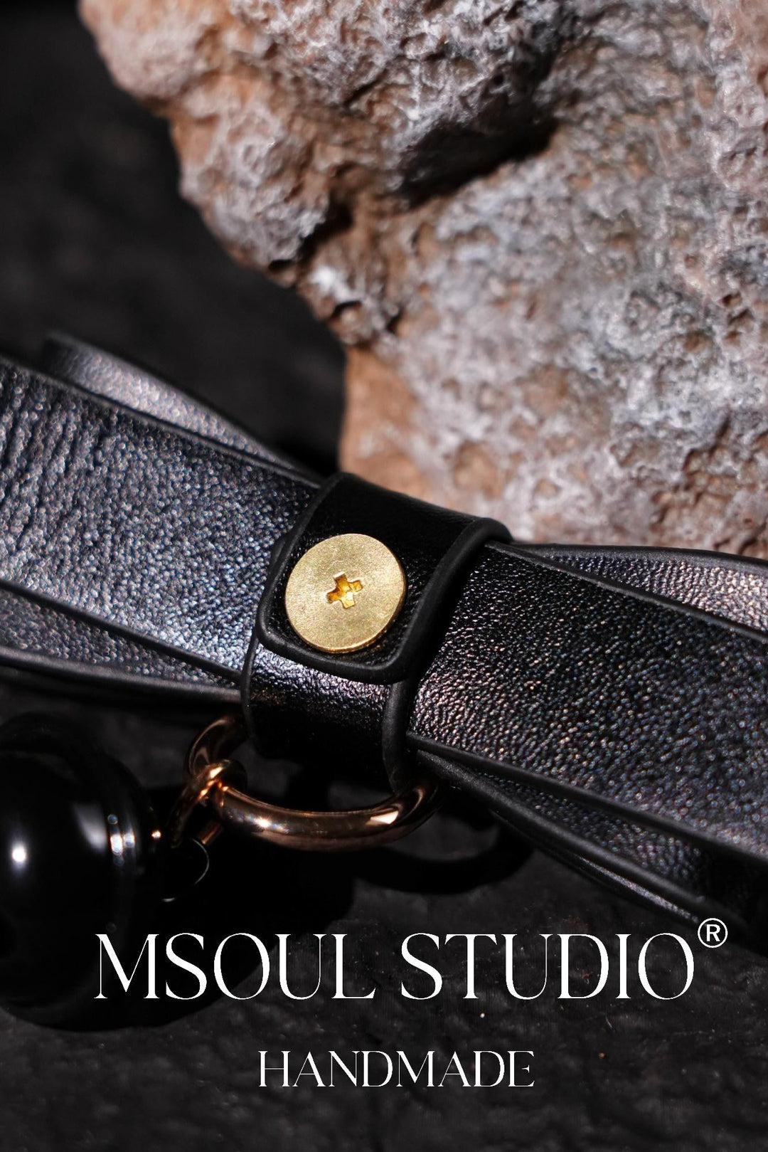 Geniune Leather bell choker with leash