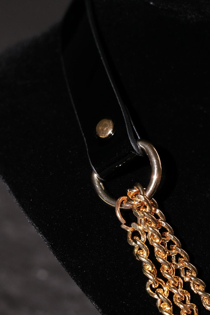 Dark Red Crocodile Paten Choker