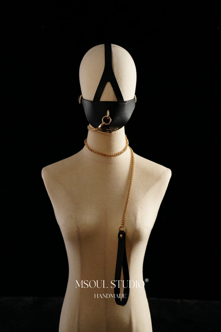 Natural leather BDSM mask