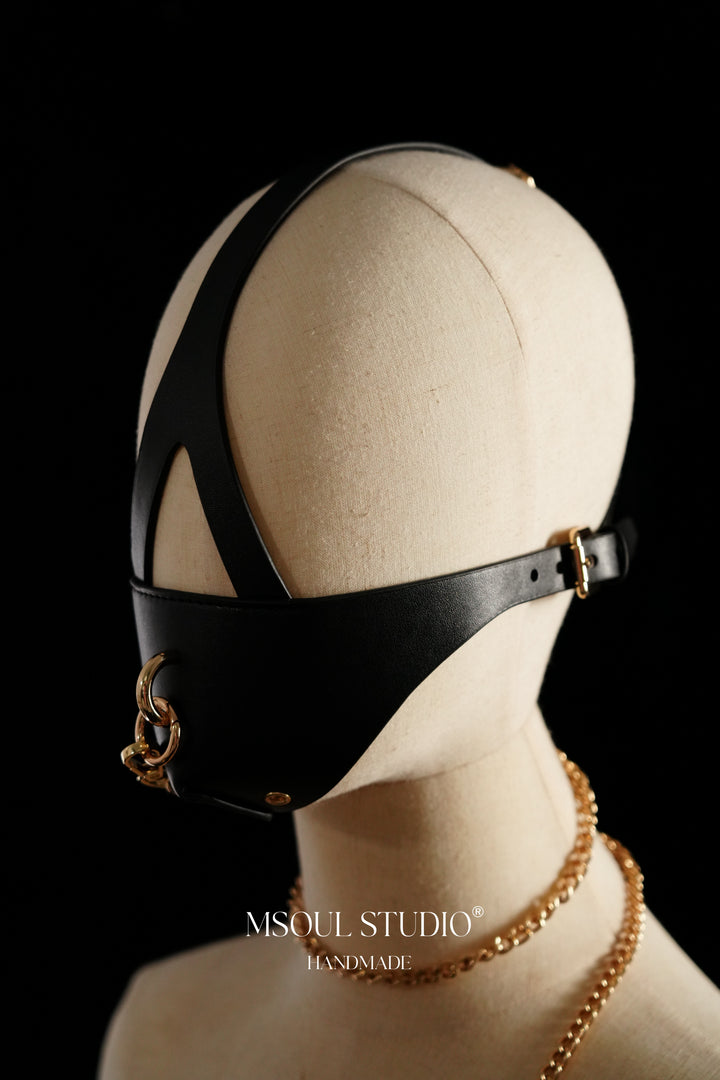 Natural leather BDSM mask