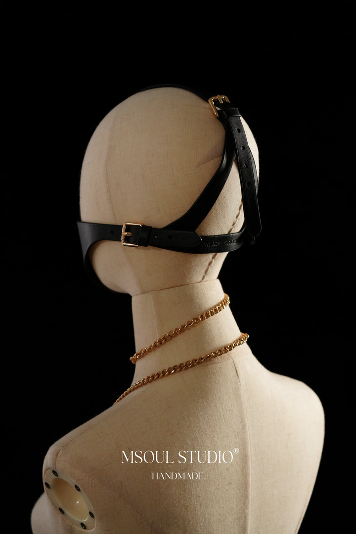 Natural leather BDSM mask