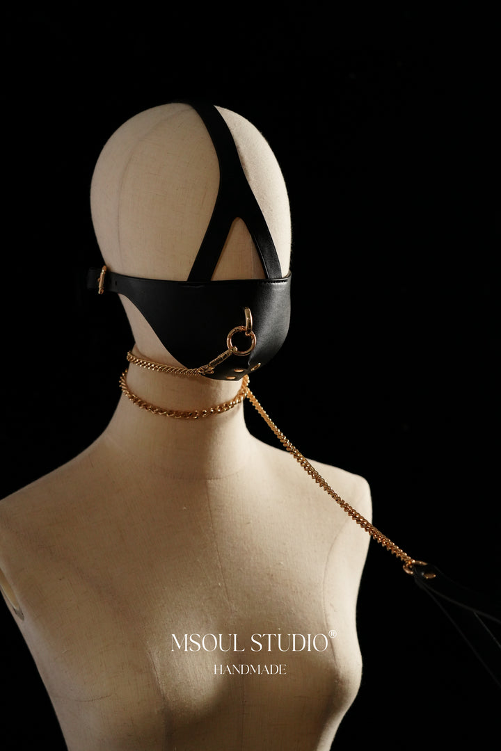 Natural leather BDSM mask