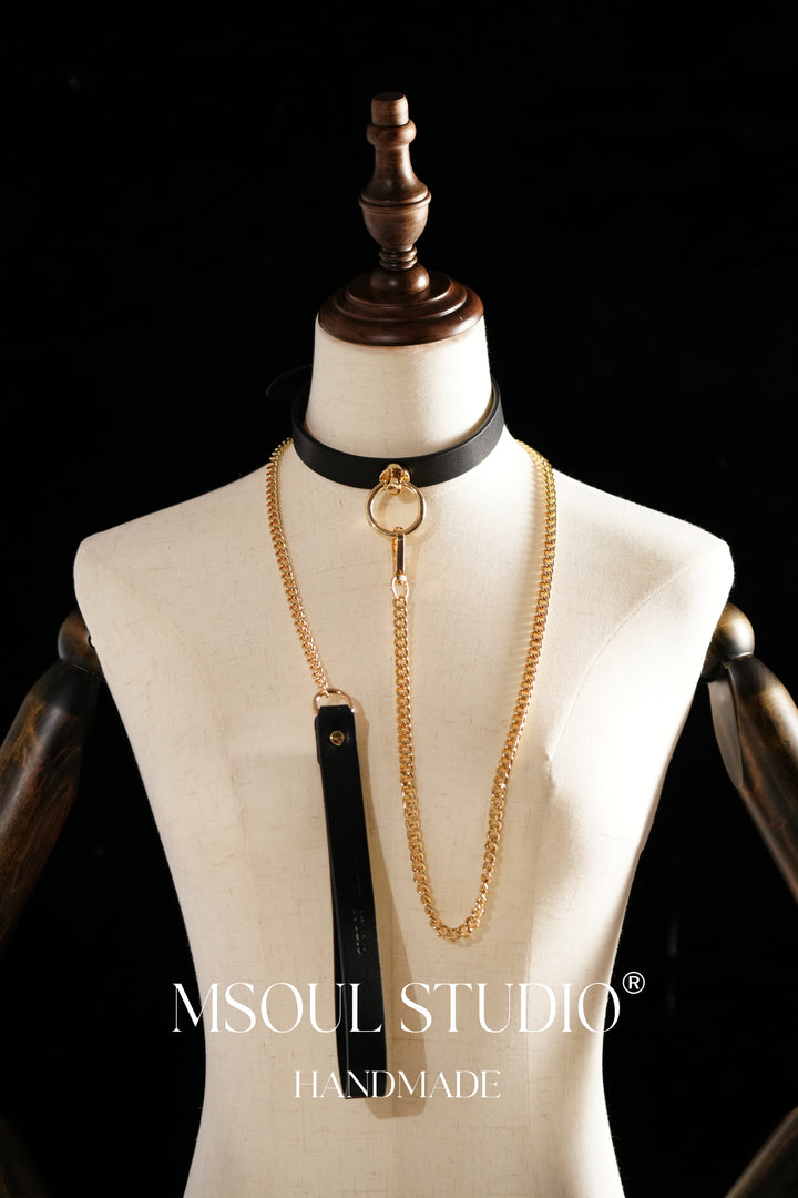 Black Choker with Gold O-Ring