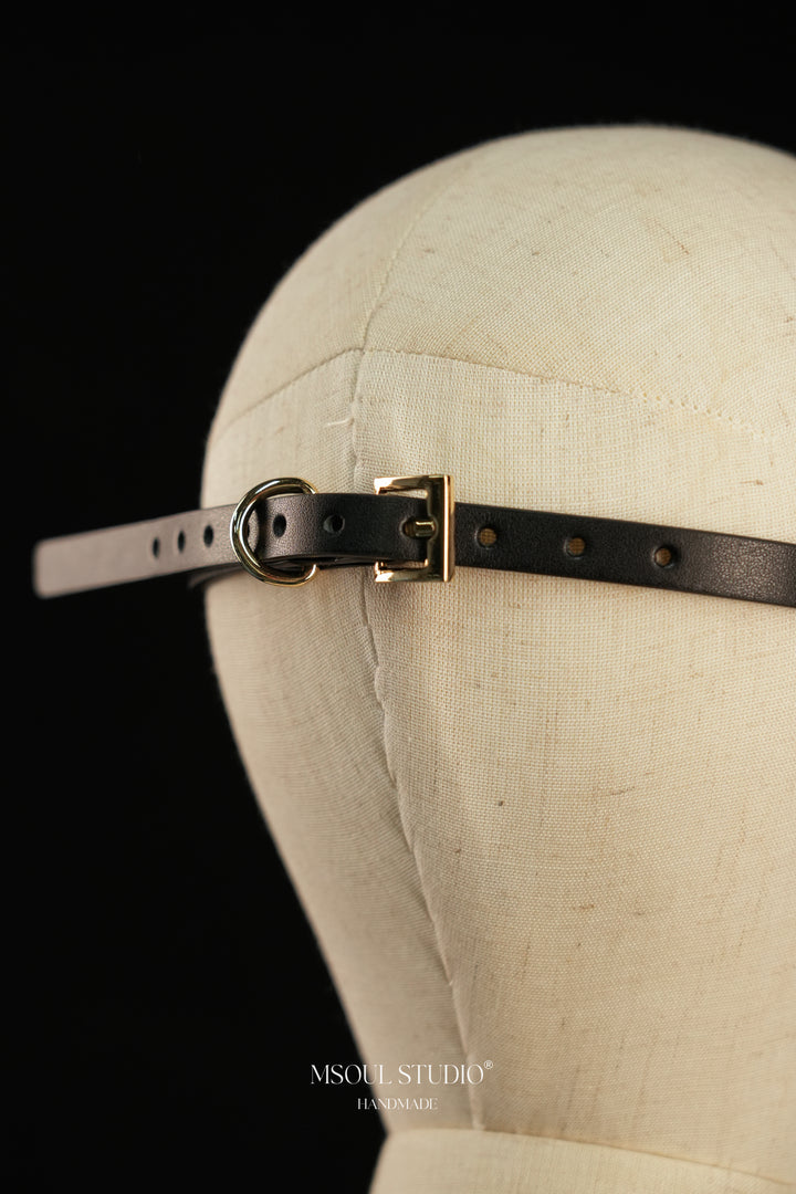Noir Veil Leather Eye Mask
