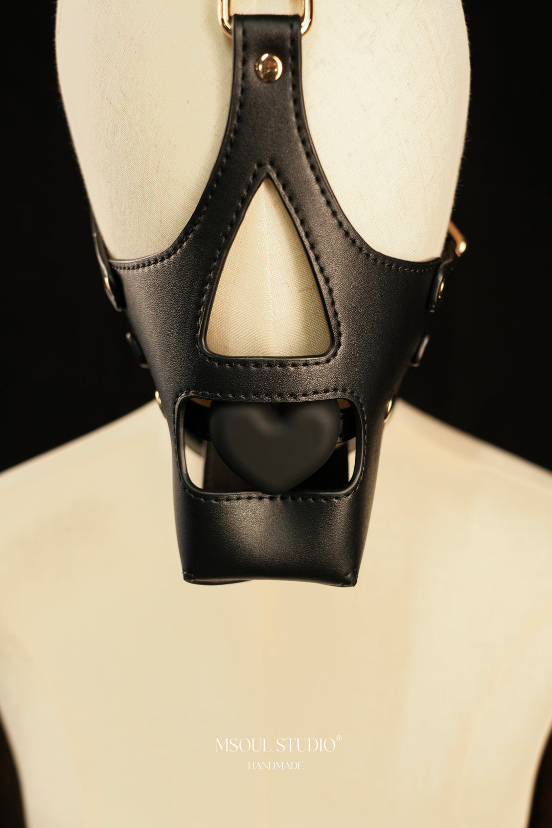 Natural puppy leather mask