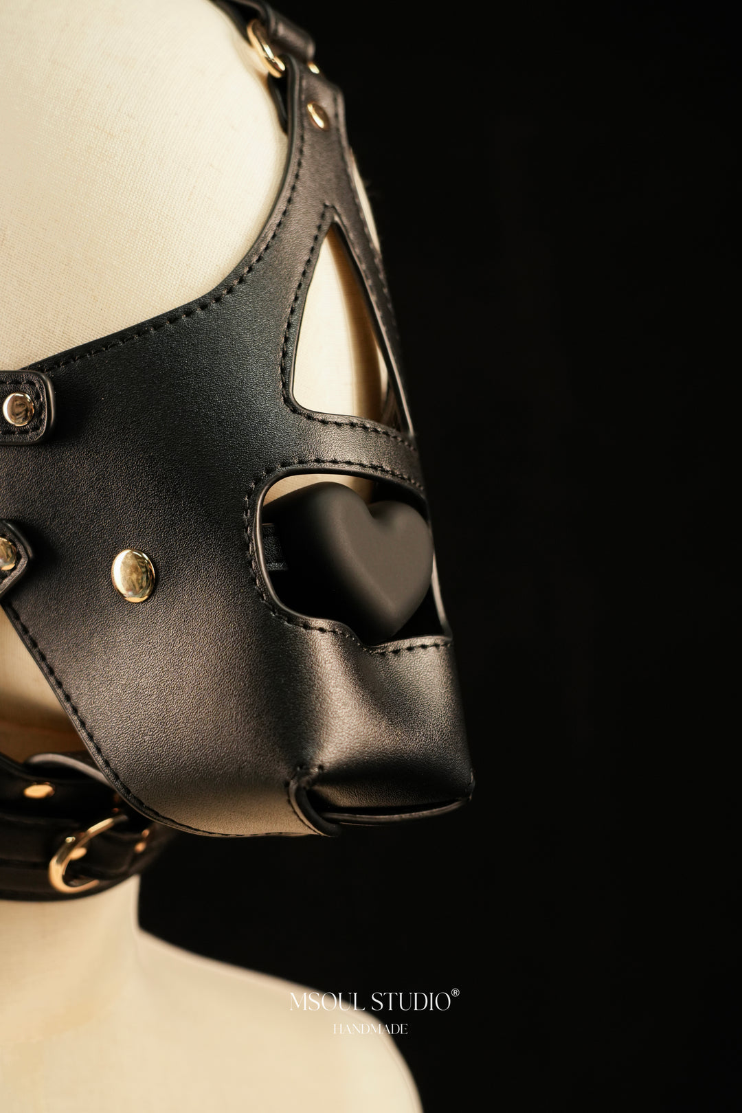Natural puppy leather mask