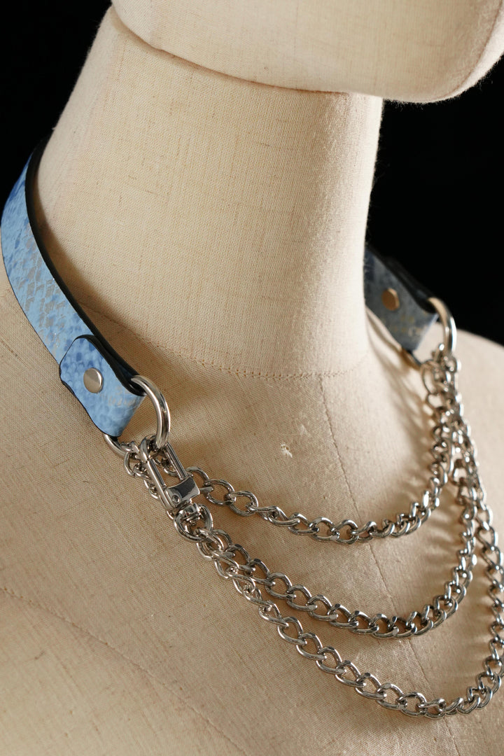 Dark Red Crocodile Paten Choker