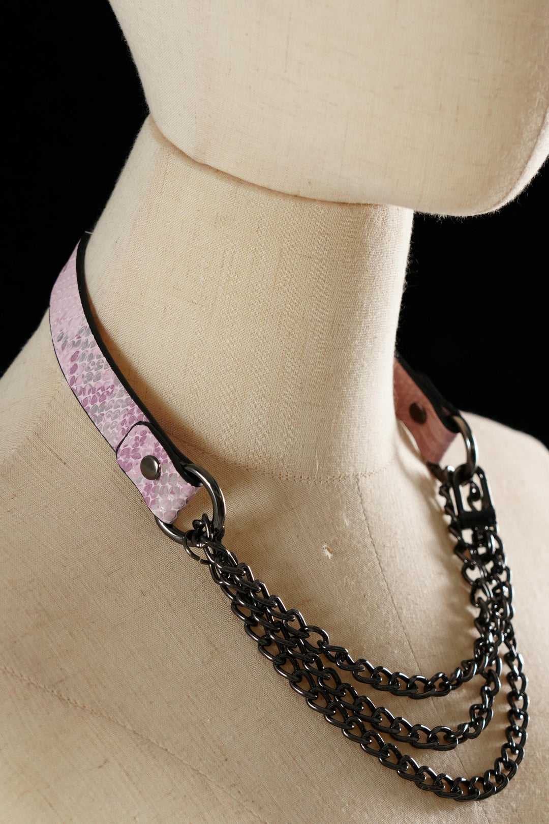 Dark Red Crocodile Paten Choker