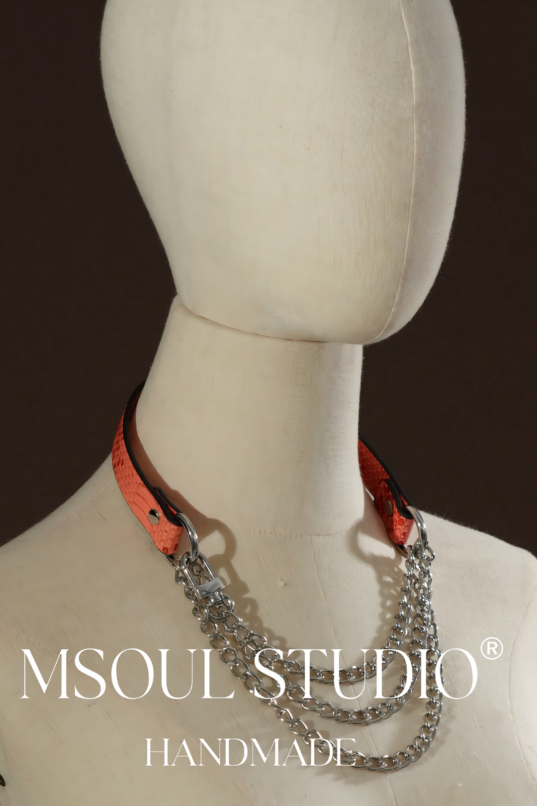 Dark Red Crocodile Paten Choker