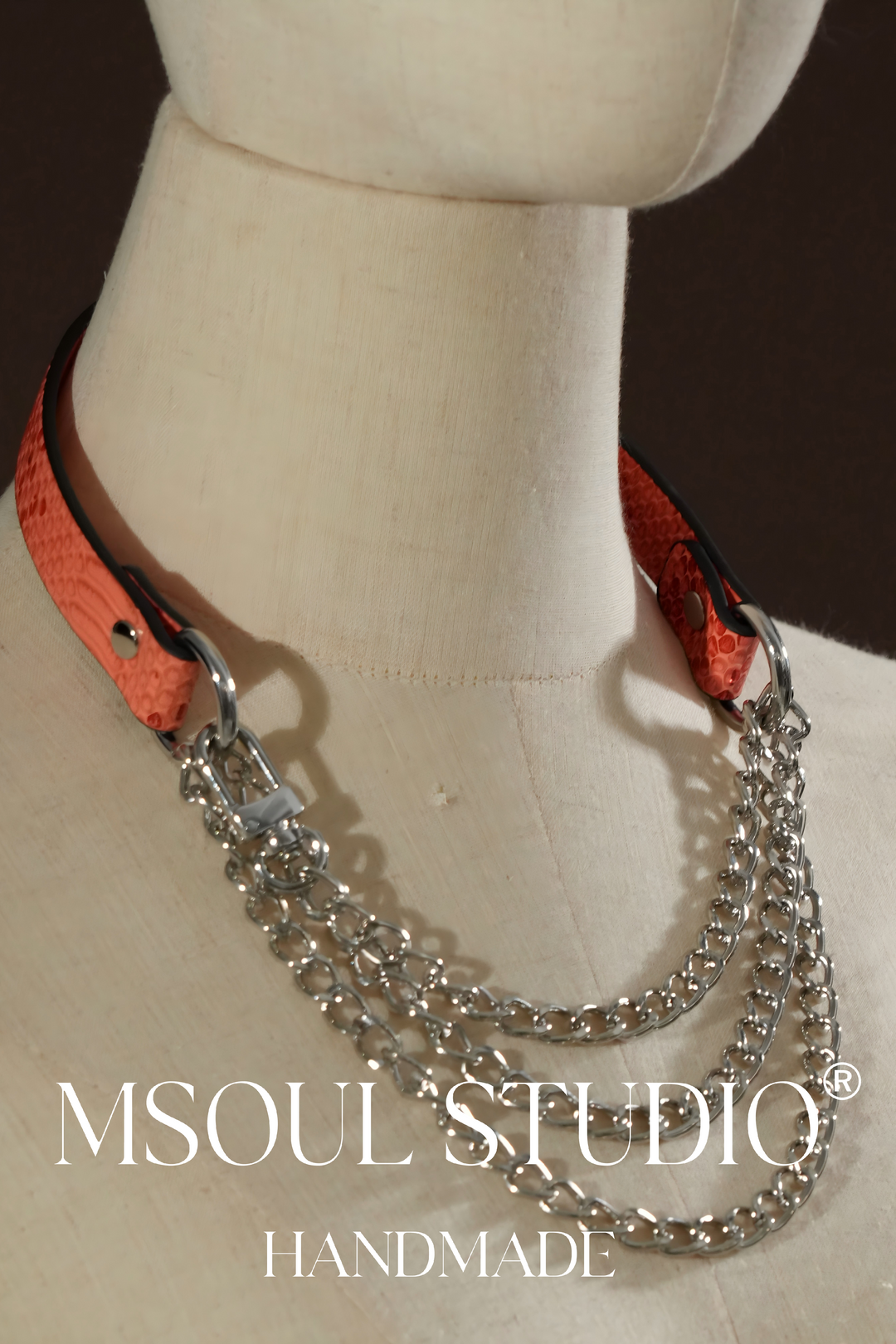 Dark Red Crocodile Paten Choker
