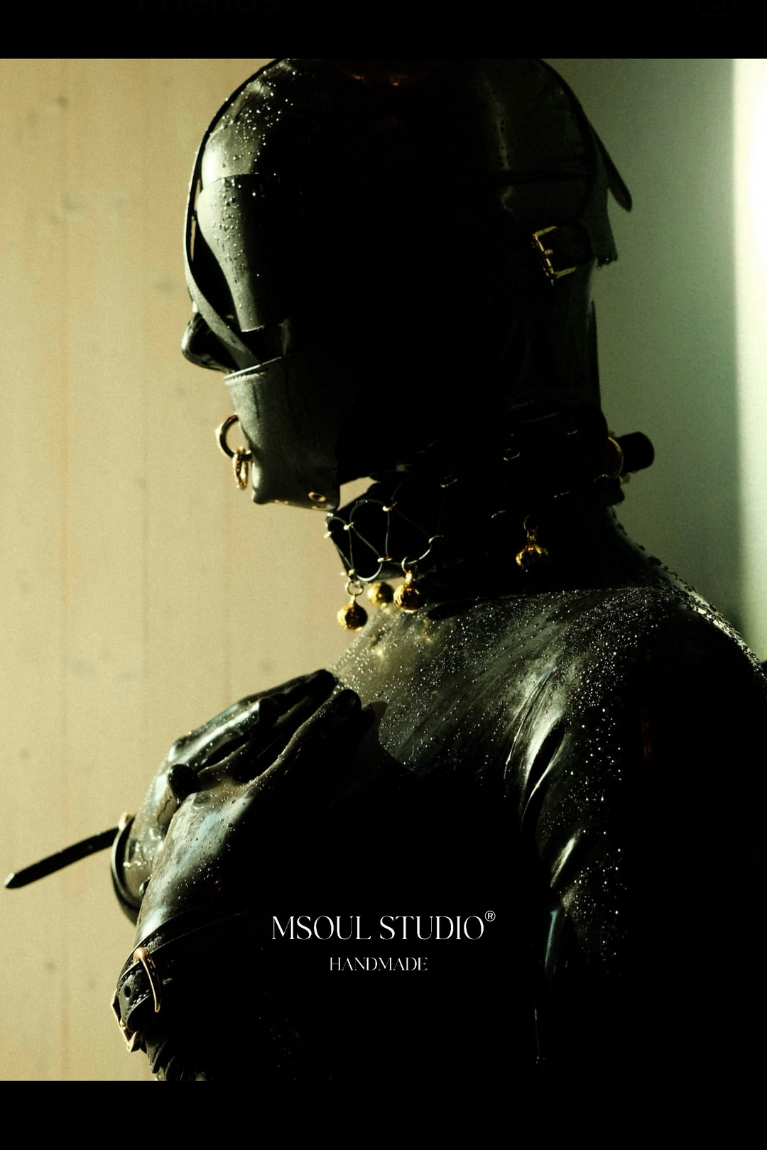 Natural leather BDSM mask