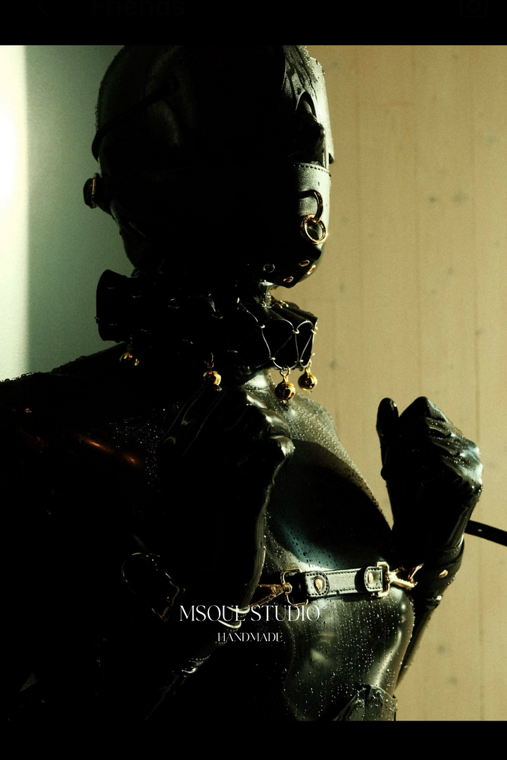 Natural leather BDSM mask