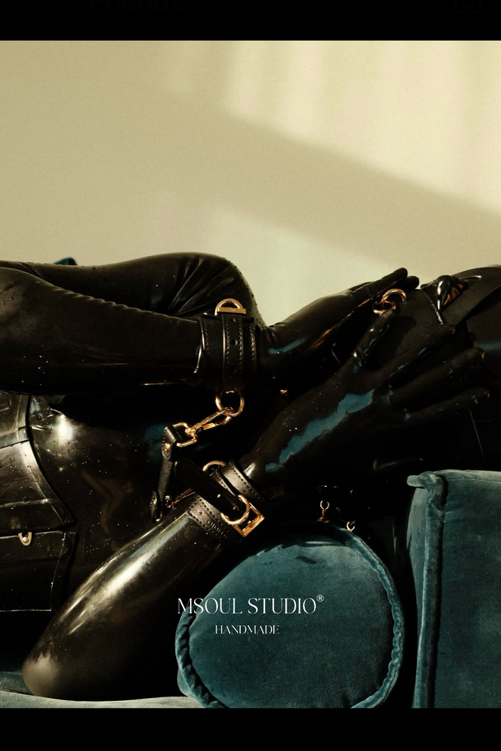 Natural leather BDSM mask