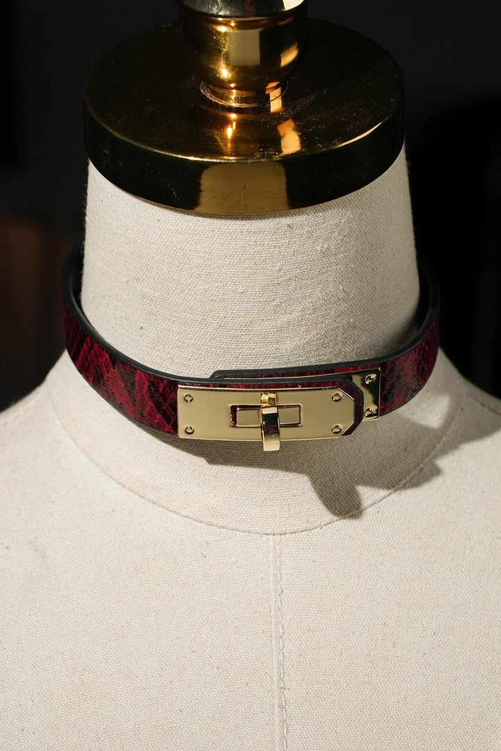 Festival Leather Choker&amp; bracelet