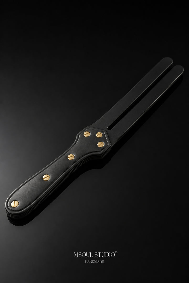 Black Leather Split Slapper Paddle