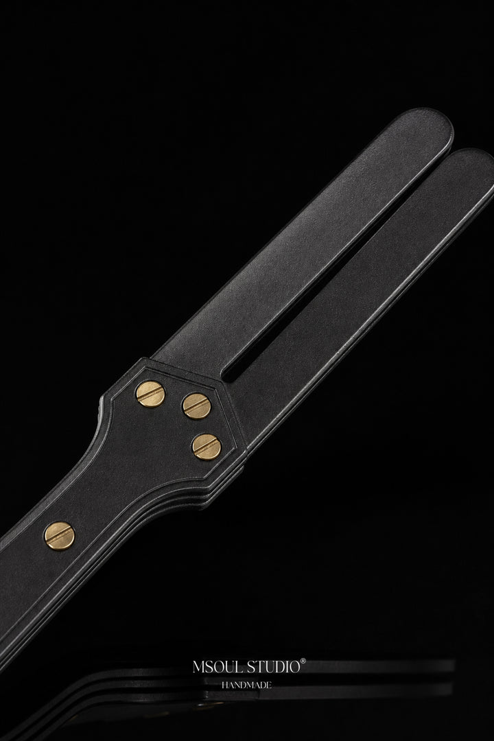Black Leather Split Slapper Paddle