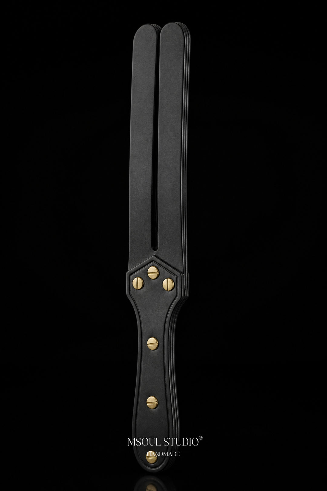 Black Leather Split Slapper Paddle