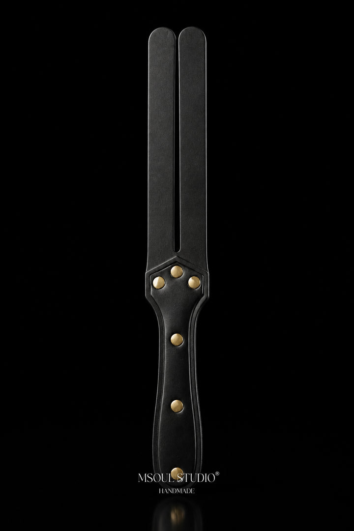 Black Leather Split Slapper Paddle