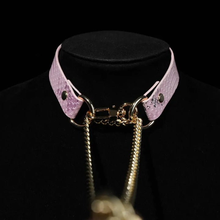 Dark Red Crocodile Paten Choker