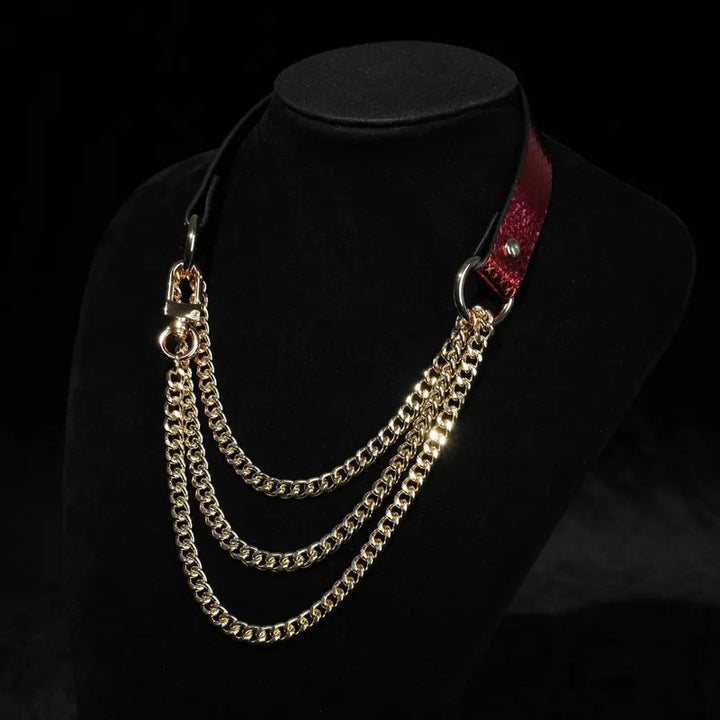 Snake Blue Soft Leather Chain choker