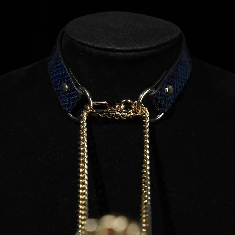 Dark Red Crocodile Paten Choker