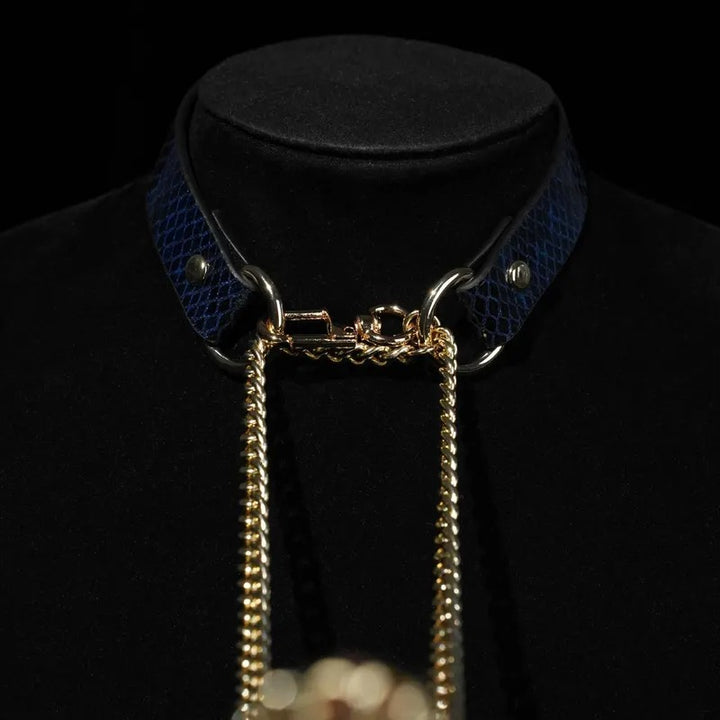 Dark Red Crocodile Paten Choker