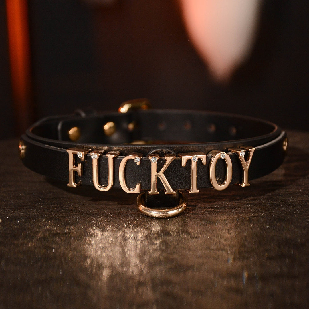 Handmade Custom Name BDSM Collar with Leash Personalized Can Chosse Your Word Letters Choker Necklace